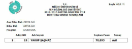 Doktora Programları Sonuçları