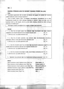 KADINA YÖNELİK AİLE İçi şİDDET TARAMA FORMU (ön yüz)