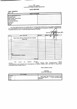 Teklif Mektubu ve Teknik Şartname