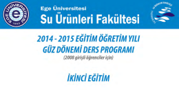 İkinci öğretim ders programı - Su Ürünleri Fakültesi