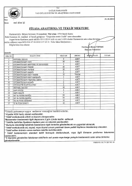 asansör malzemesi 18 kalem - Van Bölge Eğitim ve Araştırma