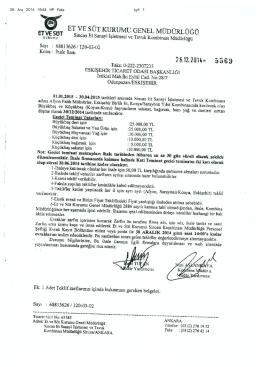 et ve s&uuml;t kurumu genel m&uuml;d&uuml;rl&uuml;ğ&uuml; ihale ilanı hk.