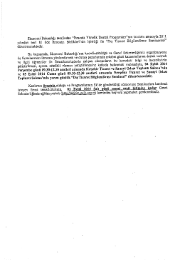 Yazı Kırşehir ve Nevşehir Dış Ticaret Seminer Programı (3 sayfa)