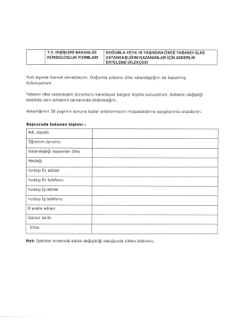 Askerlik Erteleme Formu - Turkish Canadian Society