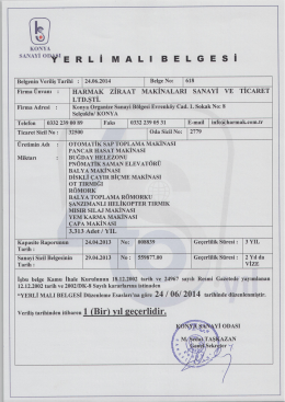 yerli malı belgesi