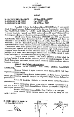 T.C - Y&uuml;ksek Se&ccedil;im Kurulu Başkanlığı