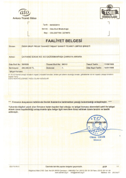 2014 Faaliyet Belgesi - ozer