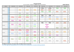 2014-2015 öğretim yılı bahar yarıyılı haftalık ders çizelgesi
