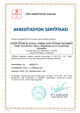 17024 Akreditasyon Sertifikası