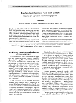 T&uuml;rk Yoğun Bakım Derneği Dergisi- Jburnaı of the Turkish socieıy of