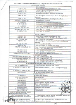 fak&uuml;ltemiz 2014-2015 &ouml;ğretim yılı akademik takvimi