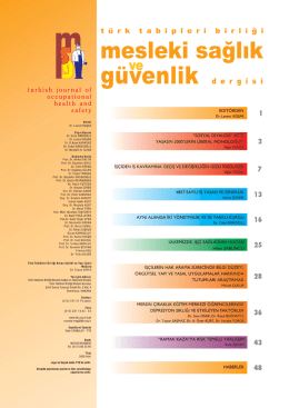ttb mesleki sağlık ve g&uuml;venlik dergisi (msg)