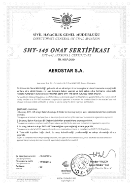 onay sertifikası i&ccedil;in tıklayınız - Sivil Havacılık Genel M&uuml;d&uuml;rl&uuml;ğ&uuml;
