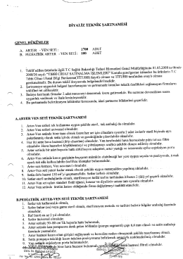 DİYALİZ TEKNİK şARTNAME si