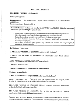 kullanma talimatı pro-fleks prodeks 1/3 &ccedil;&ouml;zeltisi