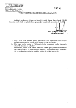 Yazılı Soru &Ouml;nergesinin Metni - T&uuml;rkiye B&uuml;y&uuml;k Millet Meclisi