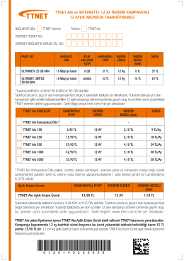TTNET Alo ve İnternette 12 Ay İndirim Kampanyası (Yeni M&uuml;şteri)