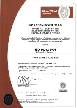 ISO 10002:2004 - RGN İletişim Hizmetleri A.Ş.