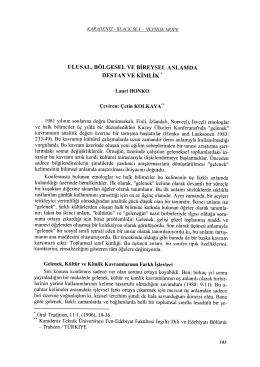 ULUSAL, BÖLGESEL ve BİREYSEL ANLAMDA