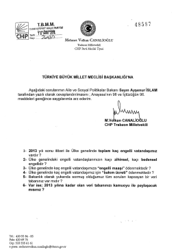 Yazılı Soru Önergesinin Metni - Türkiye Büyük Millet Meclisi