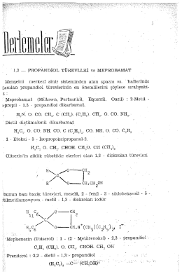 Propandiol Türevleri ve Meprobamat