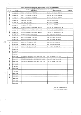 Y&ouml;netim Ekonomisi Ders Programı