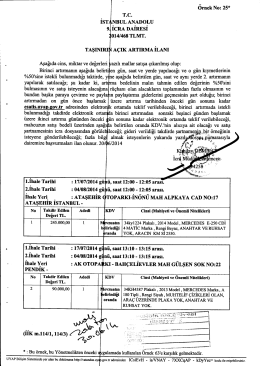 T.&Ccedil;. İsT&rsaquo; BUL ANADOLU 9 İCRA DAİRESİ 014/468 TLMT.