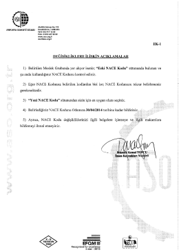 Ek: Değişikliklere İlişkin Açıklamalar