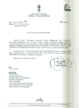 İlgili Bakanlık ve Valilik Yazısı.