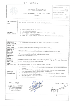 Teknik Şartname - İstanbul &Uuml;niversitesi