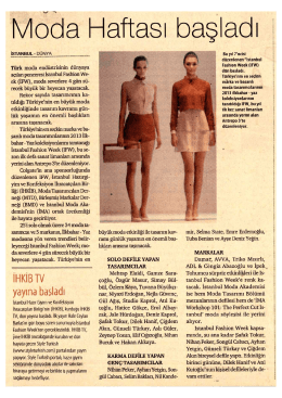 Moda Haftası basladı
