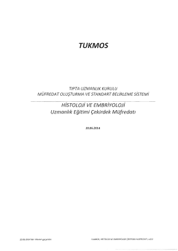TUKMOS Uzmanlık Eğitimi &Ccedil;ekirdek M&uuml;fredatı