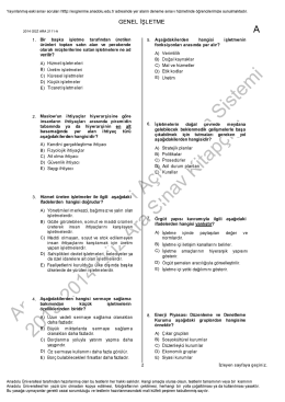 GENEL İŞLETME - Uzman Kariyer Yayınları