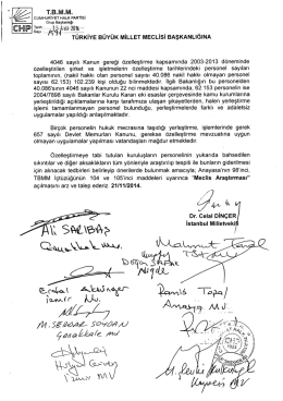 TÜRKİYE4 BÜYÜK MİLLET MEcLisi BAŞKANLIĞINA