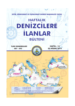 Denizcilere İlanlar - Seyir Hidrografi ve Oşinografi Dairesi Başkanlığı