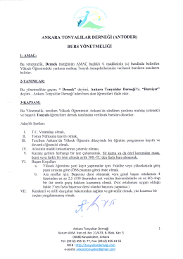 BURS Y&Ouml;NETMELİĞİ - Ankara Tonyalılar Derneği