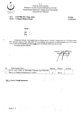 T. C. _ sAĞLıK BAKANLIĞI - Tarsus Devlet Hastanesi