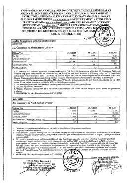 İhraççı Bilgi Dokümanı Güncelleme