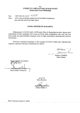 2014 yılına ait k&ouml;m&uuml;r madeni i&ccedil;in devlet hakkı hesaplamaya esas