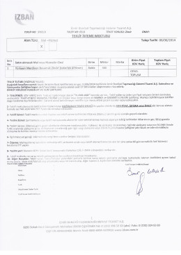 v TEKLıF isTEME MEKTUBU