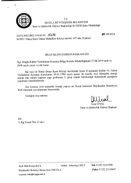 T.C. MUĞLA B&Uuml;Y&Uuml;KŞEHİR BELEDİYESİ İmar ve Şehircilik Dairesi