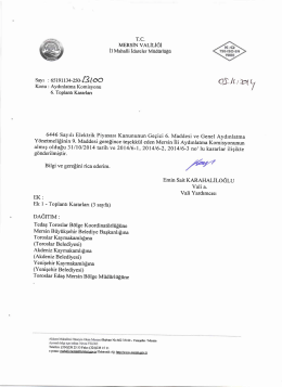 Mersin Valiliği Komisyon Kararları