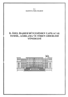 İl &Ouml;zel İdaresi B&uuml;t&ccedil;esinden Yapılacak Temsil, Ağırlama ve T&ouml;ren