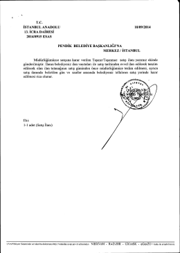 Tc İSTANBUL ANADOLU 10/09/2014 13. İCRA DAİRESİ 2014/8915