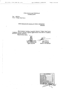 BÜRO EMEKÇİLERİ SENDİKASI Çanakkale Şubesı Sayı :606/2014