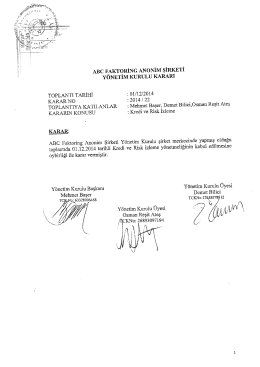 Y&ouml;netim Kurulu Kararları 2014