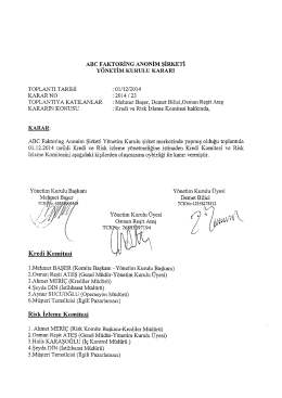 Yönetim Kurulu Kararları 2014