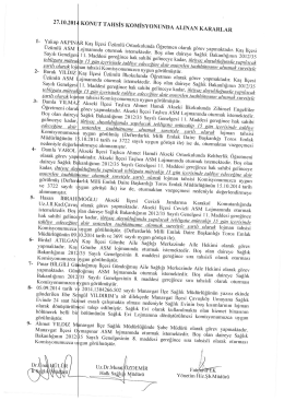 27.10.2014 Tarihli Lojman Komisyon Kararı