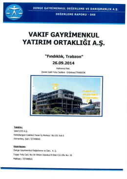 vAKIF GAYRİMENKUL YATIRIM oRTAKLIGı A.ş.
