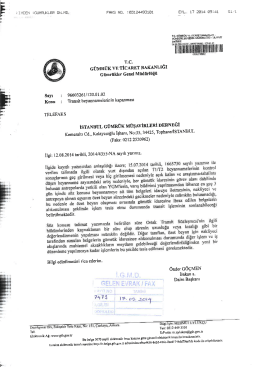 G&uuml;mr&uuml;kler Genel M&uuml;d&uuml;rl&uuml;ğ&uuml; / Transit Beyannamelerin Kapanması